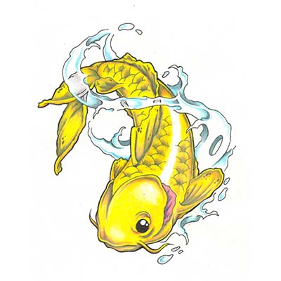 Nice Asian Koi Fish Image Design Water Transfer Temporary Tattoo(fake Tattoo) Stickers NO.11017